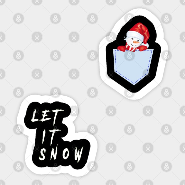 LET IT SNOW POCKET Sticker by TOPTshirt